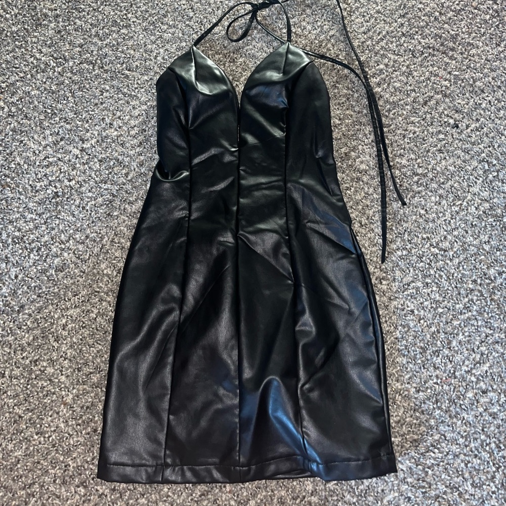 forever 21 faux leather mini dress